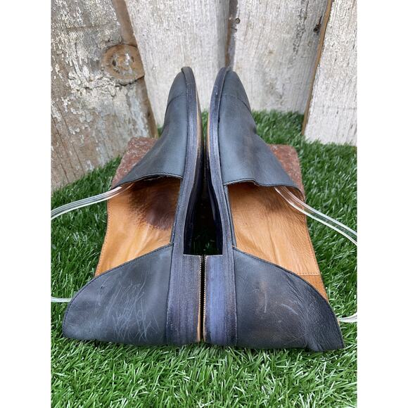 Free People Royale Flat Gray Black Leather Pointed Flats Women's EU38 US 8 - Picture 7 of 9